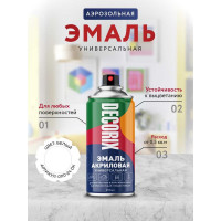 Аэрозольная акриловая эмаль Decorix (универсальная; белый; матовый; 210 мл) 0110-24 DX