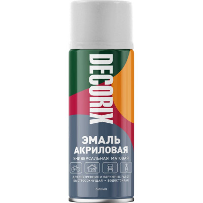 Аэрозольная акриловая эмаль Decorix (универсальная; белый; матовый; 520 мл) 0101-24 DX