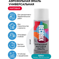 Аэрозольная акриловая эмаль Decorix (универсальная; белый; матовый; 520 мл) 0101-24 DX