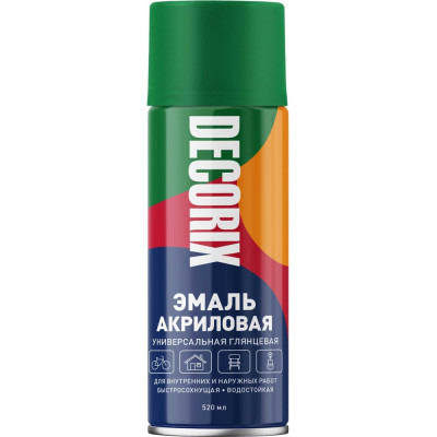 Аэрозольная акриловая эмаль Decorix (универсальная; зеленый; 520 мл) 0101-14 DX