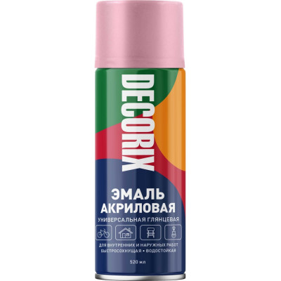 Аэрозольная акриловая эмаль Decorix (универсальная; розовый; 520 мл) 0101-26 DX