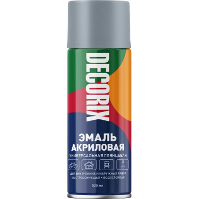 Аэрозольная акриловая эмаль Decorix (универсальная; светло-серый; 520 мл) 0101-27 DX