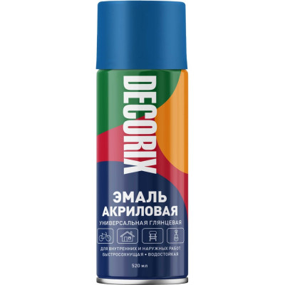 Аэрозольная акриловая эмаль Decorix (универсальная; синий; 520 мл) 0101-09 DX