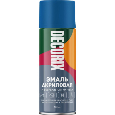 Аэрозольная акриловая эмаль Decorix (универсальная; синий; матовый; 520 мл) 0101-23 DX