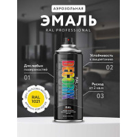 Аэрозольная эмаль Decorix RAL ПРОФЕССИОНАЛЬНАЯ глянцевая рапсово-жёлтый RAL 1021 520 мл 0138-1021 DX