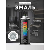 Аэрозольная эмаль Decorix RAL ПРОФЕССИОНАЛЬНАЯ глянцевая серое окно RAL 7040 520 мл 0138-7040 DX