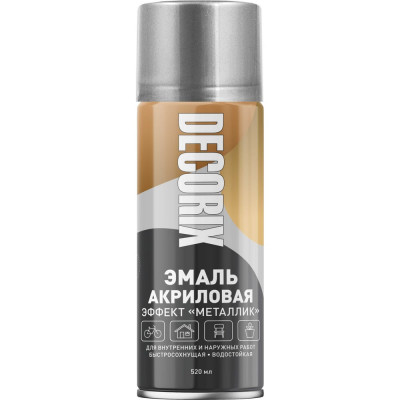 Аэрозольная эмаль Decorix (металлик; глянцевая; акриловая; хром; 520 мл) 0103-06 DX