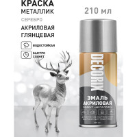 Аэрозольная эмаль Decorix (металлик; глянцевая; акриловая; серебро; 210 мл) 0111-03 DX