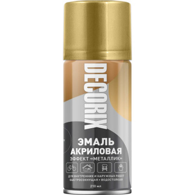 Аэрозольная эмаль Decorix (металлик; глянцевая; акриловая; золото; 210 мл) 0111-04 DX