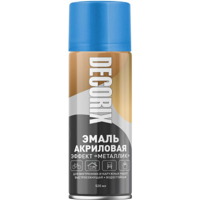 Аэрозольная эмаль Decorix (металлик; глянцевая; акриловая; синий; 520 мл) 0103-01 DX