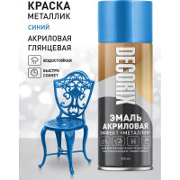 Аэрозольная эмаль Decorix (металлик; глянцевая; акриловая; синий; 520 мл) 0103-01 DX