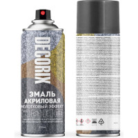 Аэрозольная эмаль Decorix (молотковый эффект; глянцевая; акриловая; серебро; 520 мл) 0104-01 DX