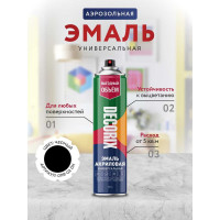 Аэрозольная универсальная эмаль Decorix (акриловая; черный; матовый; 780 мл) 0118-02 DX