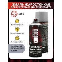 Аэрозольная эмаль Decorix (термостойкая до +400 градусов; полуглянцевый; алюминий; 520 мл) 0142-02 DX