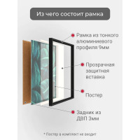 Фоторамка ООО Первое ателье Черная алюминиевая рамка 70x70 см Niel-2nm-70x70