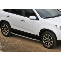 Пороги "Premium" Rival для Kia Sorento II рестайлинг 2012-2020, 173 см, 2 шт., алюминий, A173ALP.2305.2