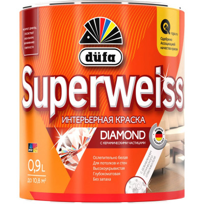 Краска Dufa SUPERWEISS RD4 ВД, белый, 0.9 л МП00-009513