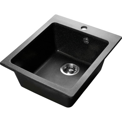 Мойка AQUA BOXY SA-B505 1 чаша SANTREK 427*505 мм (черный-308) (+сифон) 313773