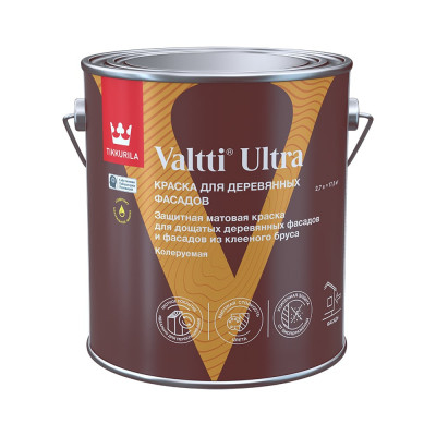 Краска для деревянных фасадов Tikkurila VALTTI ULTRA A мат 2,7л 700014129