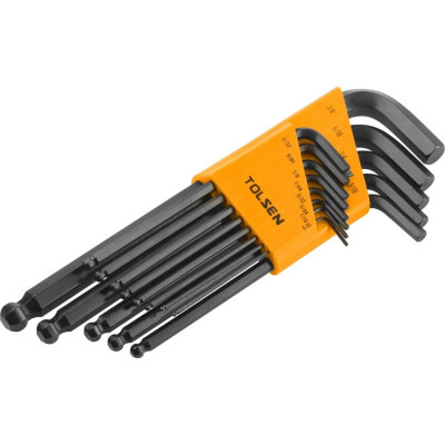 Набор Г-образных дюймовых шестигранников TOLSEN 0.05"-3/8", с шаровым окончанием, 13 предметов 20090