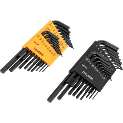 Набор Г-образных метрических и дюймовых шестигранников TOLSEN 1.27-8 мм, 0.05"-5/16", 36 предметов 20094