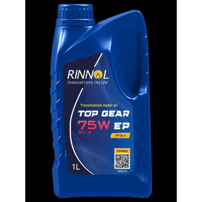 Трансмиссионное синтетическое масло RINNOL TOP GEAR 75W EP GL-4, 1 л 100674