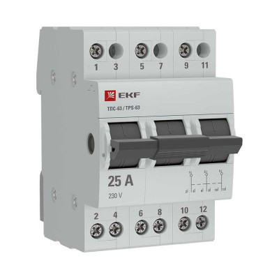 Трехпозиционный переключатель EKF ТПС-63 3P 25А PROxima TPS325