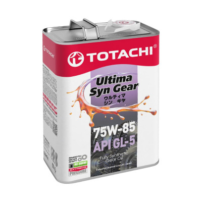 Трансмиссионное масло TOTACHI синтетическое Ultima Syn Gear 75W-85, GL-5, 4 л G3204