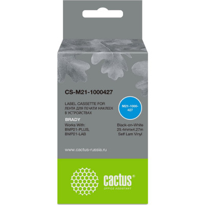 Картридж Cactus ленточный CS-M21-1000427 черный для Brady BMP21-PLUS, BMP21, BMP21-LAB 1791304