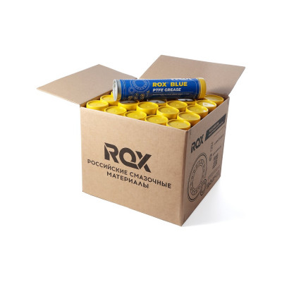 Синяя высокотемпературная водостойкая тефлоновая автомобильная смазка ROX BLUE PTFE GREASE коробка 25 туб R613