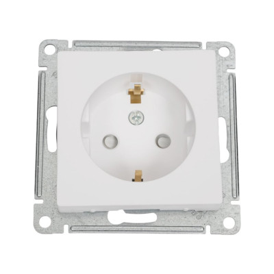 Механизм розетки Systeme Electric Atlasdesign лотос с заземлением со шторками, 16а, ATN001345