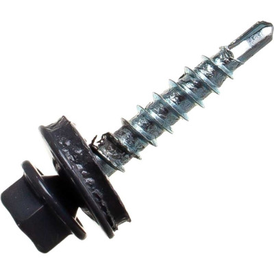 Кровельный саморез Качественный КРЕПЕЖ серый графит, 4.8х35 мм, RAL 7024, 50 шт. 0200903 КЧ