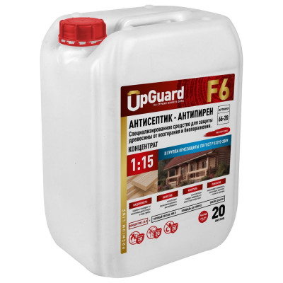 Антисептик-антипирен ll гр. для защиты древесины на срок до 20 лет UPGUARD F6 20л, концентрат 1:15 66-20
