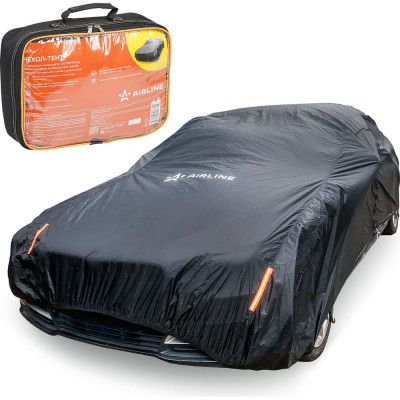 Защитный чехол-тент на автомобиль Airline XL (510х195х150 см) молния для двери, универсал., черный ADCT007