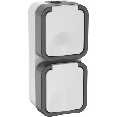 Розетка IEK Tors 2-ая с з/к кр. верт. 16а ip55 ts232 белый TS-R26-16-55-V-K41