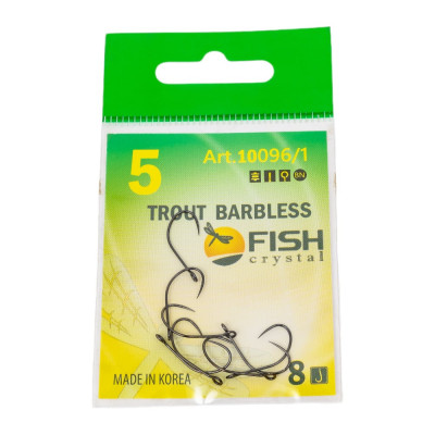 Крючок FISHCRYSTAL FS TROUT с большим ухом, без бородки, №5, 8 шт 10096/1-05F