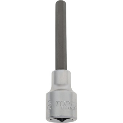 Головка торцевая с шестигранной вставкой HEX 8 мм, L=100 мм, 1/2"DR TOPTUL BCEA1608