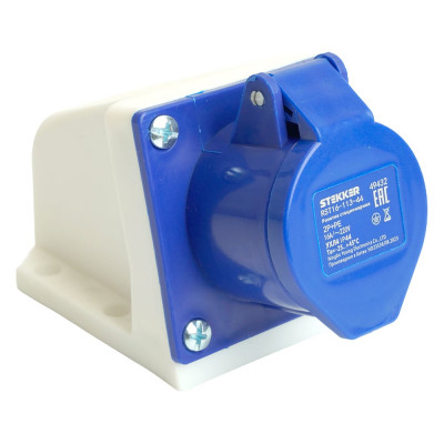 Розетка стационарная STEKKER ST-113 16А 220В 2P PE IP44, RST16-113-4 49432