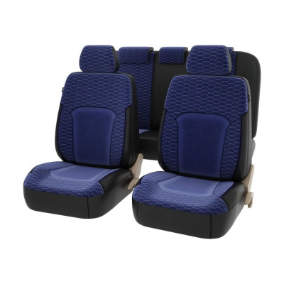 Чехлы PSV Hornet Next Черный Синий велюр терморомб Сота экокожа 137128