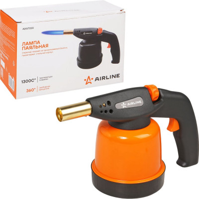 Лампа паяльная Airline (горелка) газовая на прокалываемый баллон, пьезоподжиг, ADGT020