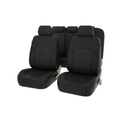 Чехлы PSV Forester Next Черный отстрочка черная терморомб Сота экокожа 137008