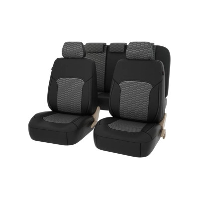 Чехлы PSV Forester Next Черный Серый терморомб Сота экокожа 137011