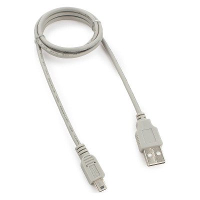 Кабель Cablexpert USB2.0 AM/MiniUSB, медь, экран, Pro, 0.9м серый, пакет, CC-USB2-AM5P-3-N