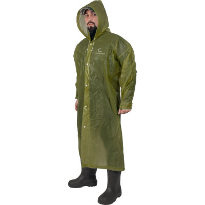 Плащ-дождевик Следопыт EVA, 80x131 см, на кнопках, с капюшоном, army green, р. 60-62 PF-RC-15