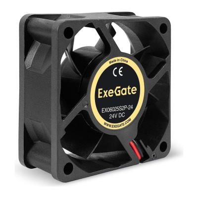 Вентилятор ExeGate 24В DC EX06025S2P-24 60x60x25 мм, Sleeve bearing подшипник скольжения, 2pin, 5000RPM, 34.5dBA 295204