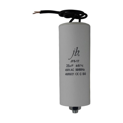 Конденсатор пусковой JB Capacitors , 25мкФ, 450В, 45x95, JFS-17 (CBB60-G) (гибкие выводы+болт), JFS17A6256J000000B-230