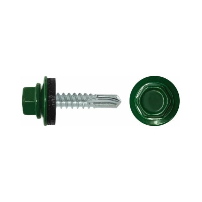 Саморез для крепления кровли STEELREX RAL6005 4.8x35, 60 шт. 0140048035B4000060326005