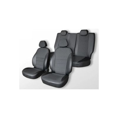 Чехлы на сиденья DEFLY Ford Focus 2, 2004-2011, экокожа черная/жаккард Fr1-2C