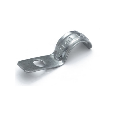 Металлическая однолапковая скоба Промрукав усиленная, противопожарная, СМОУ d14-15 мм, отв. d 6.5 мм, 100 шт. PR13.02423