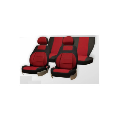 Чехлы на сиденья DEFLY Lada Priora, 2007-2014, седан, дополнительная боковая поддержка, жаккард черный/красный V005-D3